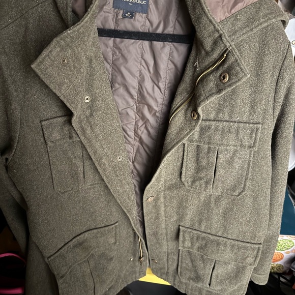 Banana Republic Khaki Wool Military Jacket - Picture 1 of 2